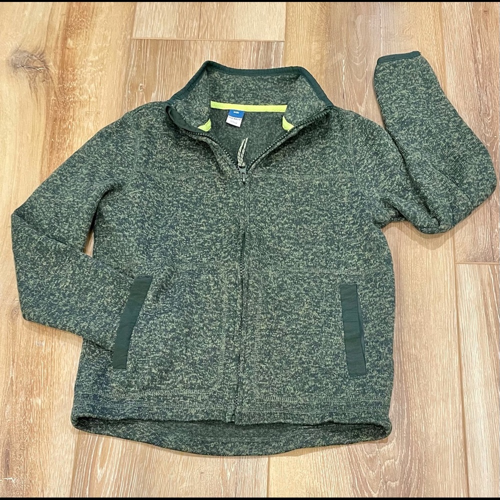 🦋 Old Navy boys youth green sweater fleece zip up jacket size M (8). 🦋